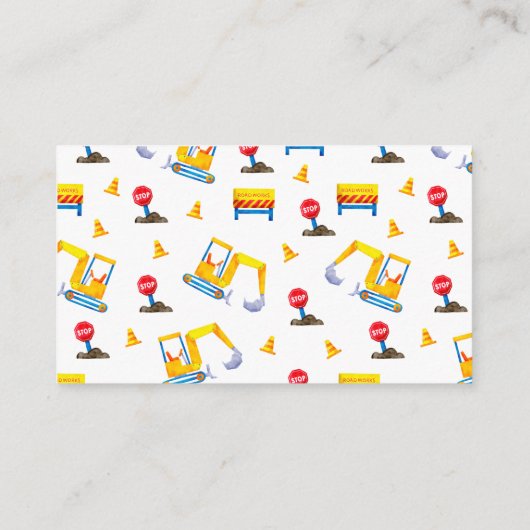 Baby shower voor de bouw - luier Raffle Ticket Informatiekaartje (Achterkant)