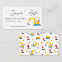 Baby shower voor de bouw - luier Raffle Ticket