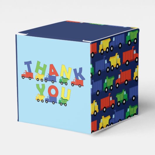 Baby shower voor de bouw van vrachtwagens bedankdoosjes (Voorkant Zijde)