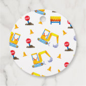 Baby shower voor de bouw van vrachtwagens bedankjes labels (Achterkant)