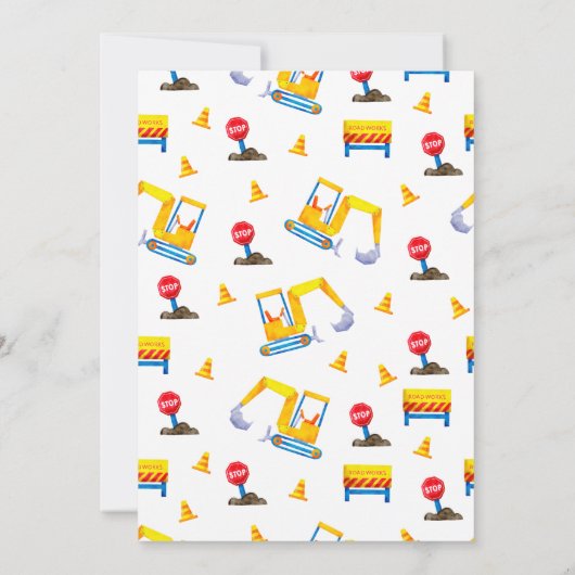 Baby shower voor de bouw van vrachtwagens bedankkaart (Achterkant)