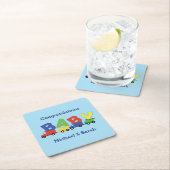 Baby shower voor de bouw van vrachtwagens kartonnen onderzetters (Insitu)