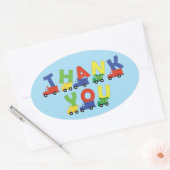 Baby shower voor de bouw van vrachtwagens ovale sticker (Envelop)