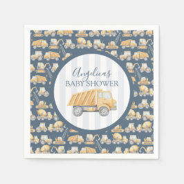 Baby shower voor de bouw van vrachtwagens servet