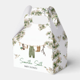 Baby shower voor de eendenjacht bedankdoosjes