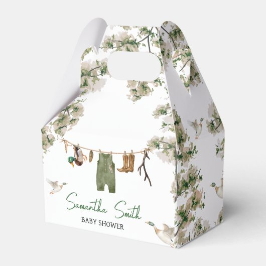 Baby shower voor de eendenjacht bedankdoosjes (Voorkant Zijde)