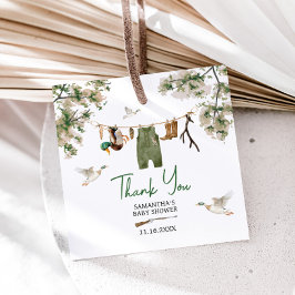 Baby shower voor de eendenjacht bedankjes labels