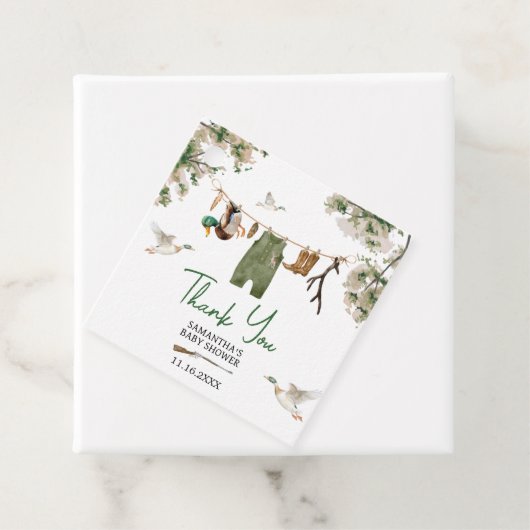 Baby shower voor de eendenjacht bedankjes labels (In situ)