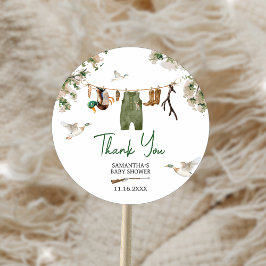 Baby shower voor de eendenjacht ronde sticker