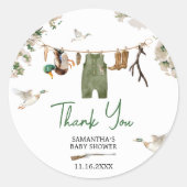 Baby shower voor de eendenjacht ronde sticker (Voorkant)