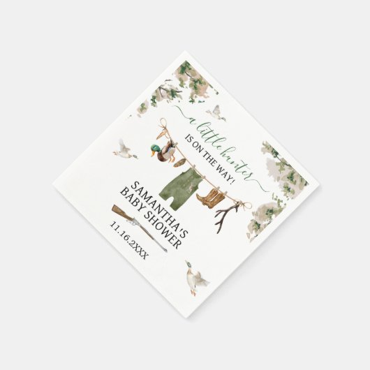 Baby shower voor de eendenjacht servet (Hoek)