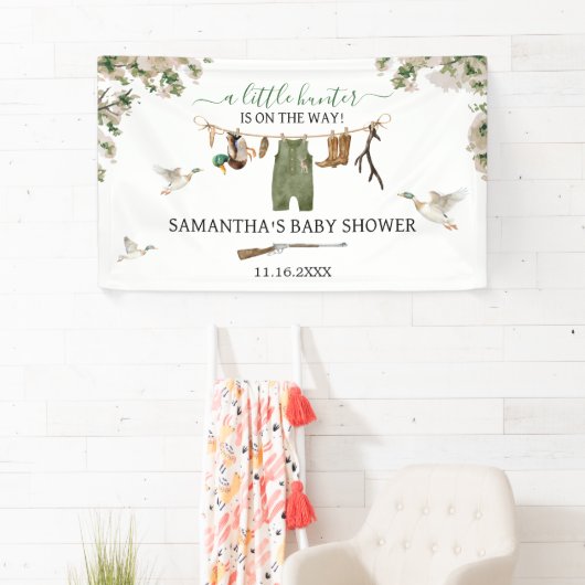 Baby shower voor de eendenjacht spandoek (Insitu)