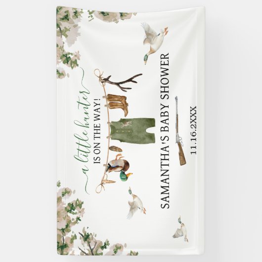 Baby shower voor de eendenjacht spandoek (Verticaal)