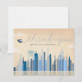  Baby shower voor de luchtvaart Dank u wel kaarten (Voorkant / Achterkant)