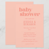 Baby shower voor de moderne crème-mosterd uitnodig (Voorkant / Achterkant)