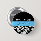 baby shower voor de Moderne Zebra Print Ronde Button 5,7 Cm (Voorkant /achterkant)