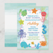 Baby shower voor de oceaan kaart (Voorkant / Achterkant)