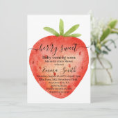 Baby shower voor de Waterverf van aardbeien Kaart (Staand voorkant)