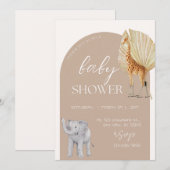 Baby shower voor de Waterverf van asthetische Safa Save The Date (Voorkant / Achterkant)