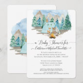 Baby shower voor de Waterverf van Beren Kaart (Voorkant / Achterkant)