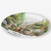Baby shower voor de Waterverf van de rustieke bosd Papieren Bordje (Gekanteld)