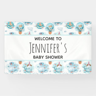 Baby shower voor de Waterverf van Kute Nautical Wh Spandoek