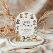 Baby shower voor de Waterverf van Schattigee bosdi Kaart