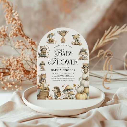 Baby shower voor de Waterverf van Schattigee bosdi Kaart