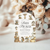 Baby shower voor de Waterverf van Schattigee bosdi Kaart