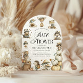 Baby shower voor de Waterverf van Schattigee bosdi Kaart