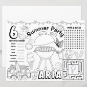 Baby shower voor de zomer, overzicht van de zomera (Voorkant / Achterkant)
