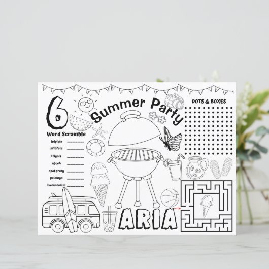 Baby shower voor de zomer, overzicht van de zomera (Staand voorkant)