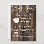 Baby shower voor diapers en Kaarten voor cadeautje (Voorkant)