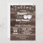 Baby shower voor diapers en spoelen kaart (Voorkant)