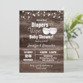 Baby shower voor diapers en spoelen kaart (Staand voorkant)