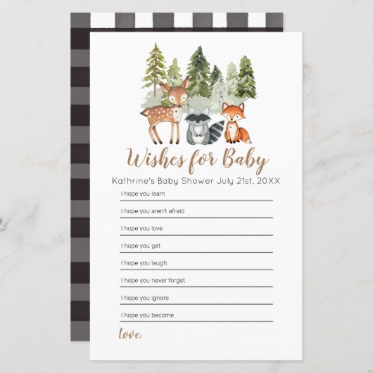 Baby shower voor dierlijk avontuur wil Baby (Voorkant / Achterkant)