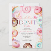 Baby shower voor donattime waterverf kaart (Voorkant)