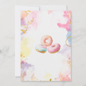 Baby shower voor donattime waterverf kaart (Achterkant)