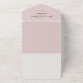 Baby shower voor dubbele voorspelling van tweetali all in one uitnodiging (Buitenkant)