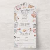 Baby shower voor dubbele voorspelling van tweetali all in one uitnodiging (Binnen)