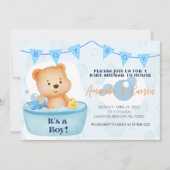 Baby shower voor een beer van een bubbelbad kaart (Voorkant)