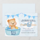 Baby shower voor een beer van een bubbelbad kaart (Voorkant / Achterkant)