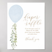 Baby shower voor een blauwe ballonjongen met wielr poster (Voorkant)