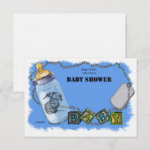 baby shower voor een mariene kaart (Voorkant / Achterkant)