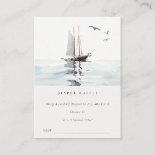 Baby shower voor een motorzeiljacht met luier Raff Informatiekaartje