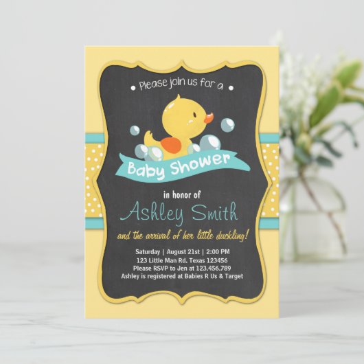 Baby shower voor eenden kaart (Staand voorkant)