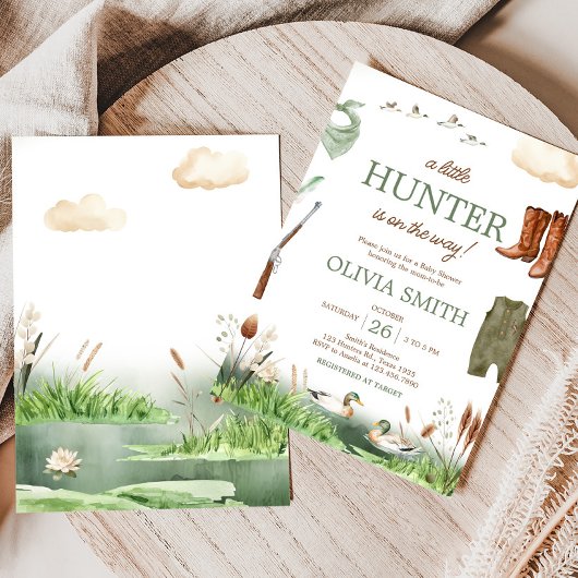Baby shower voor eendenjacht kaart