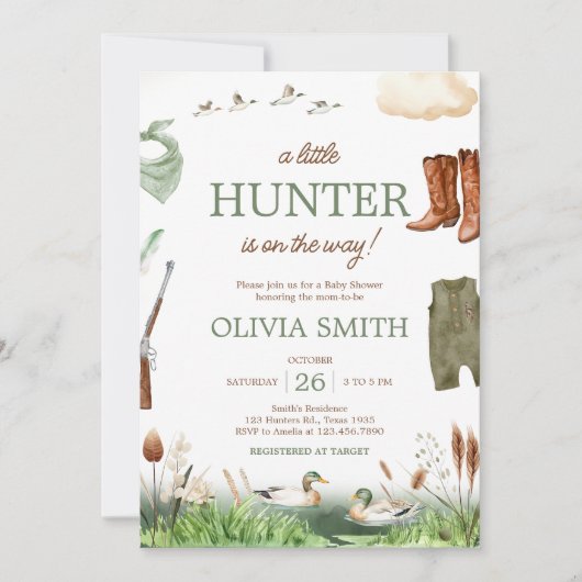 Baby shower voor eendenjacht kaart (Voorkant)