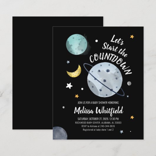 Baby shower voor externe ruimte (Voorkant / Achterkant)