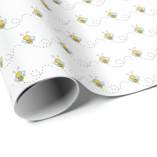 Baby shower voor gebombardeerde bijen cadeaupapier (Rol Hoek)
